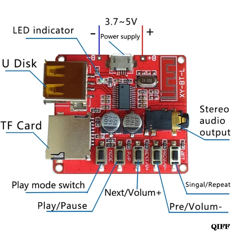 Прямая поставка и оптовая продажа беспроводной Bluetooth аудио приемник плата TF