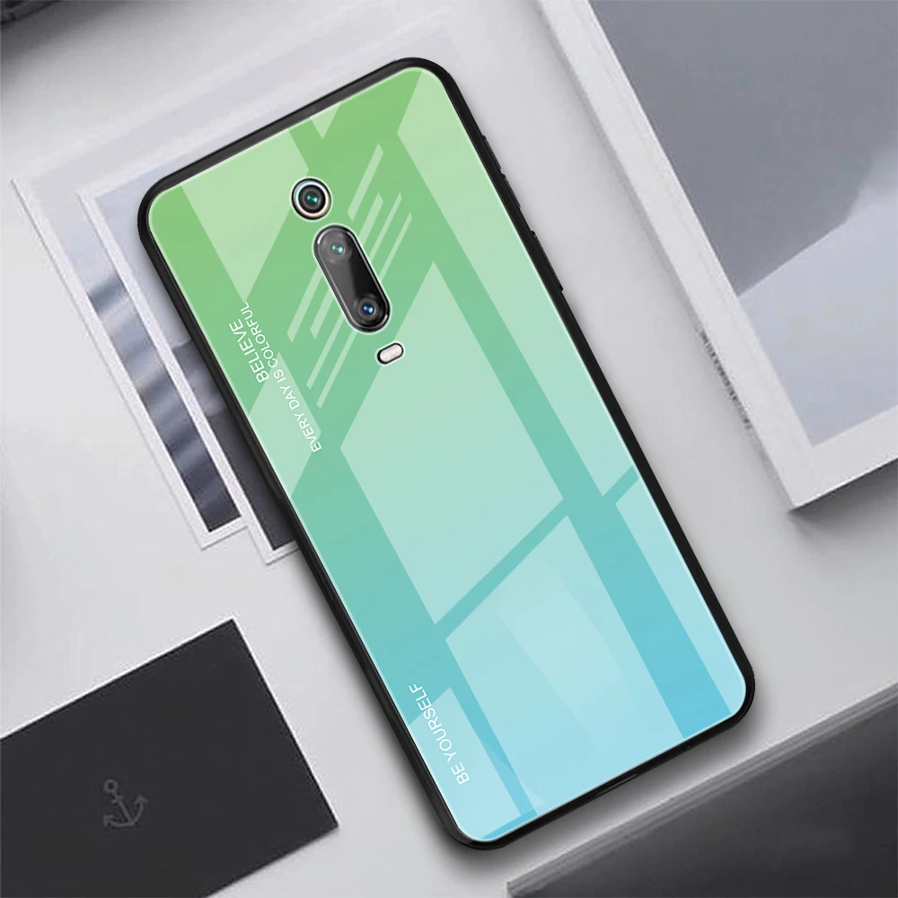 Чехол KEYSION из закаленного стекла с градиентом для Red mi K20 K20 Pro Note 7 Pro aurora, задняя крышка для телефона Xiaomi mi 9T mi 9T Pro mi 9 SE