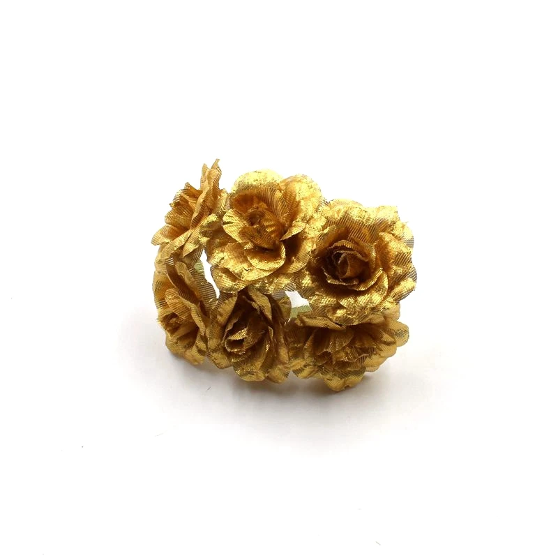 Оптовая продажа 5 см голова Золото Серебро букет роз Шелковый Искусственный Пион