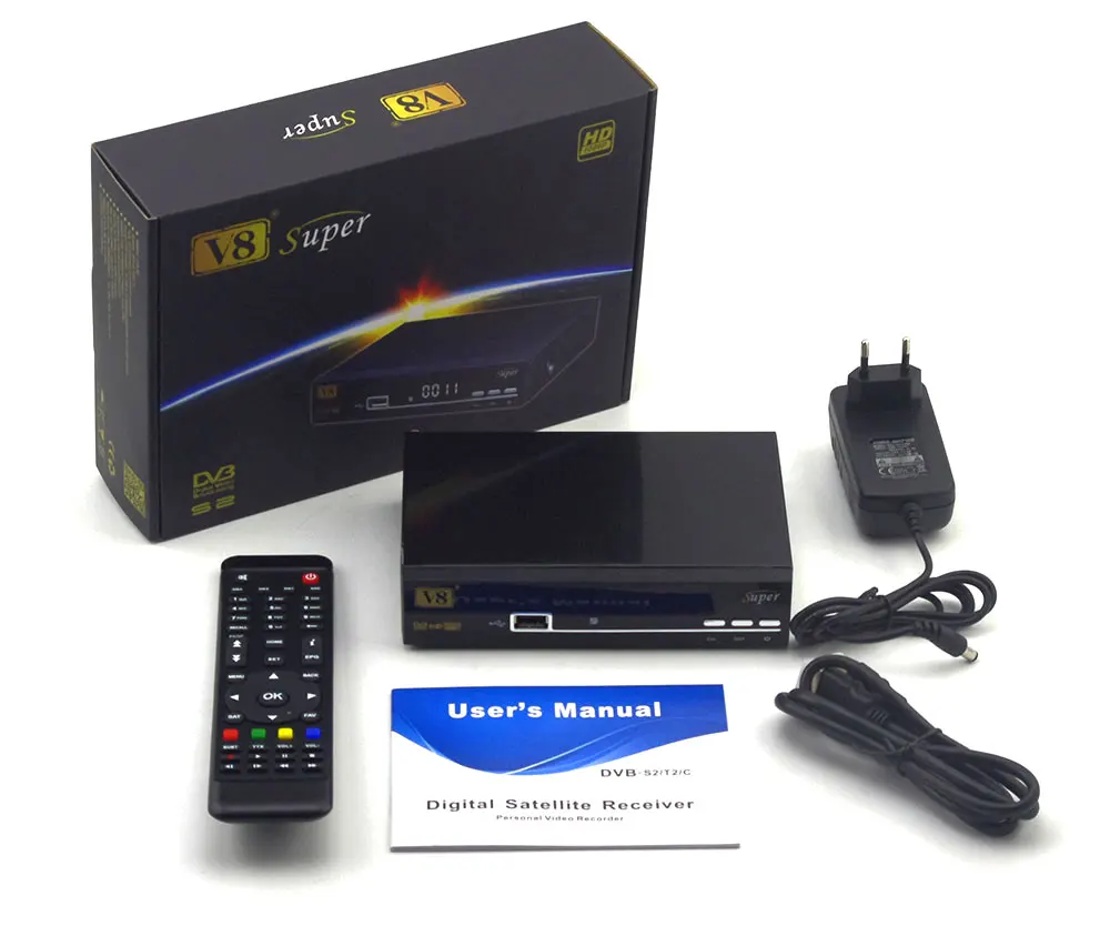 Freesat V8 Super Satellite Receiver+USB WiFi DVB-S2 FTA Full HD TV Receptor With 1 Year Europe Cline Spain Germany LNB | Электроника