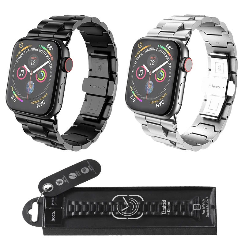 HOCO Марка ремешок из нержавеющей стали для Apple Watch Series 1 2 3 4 5 металлический браслет