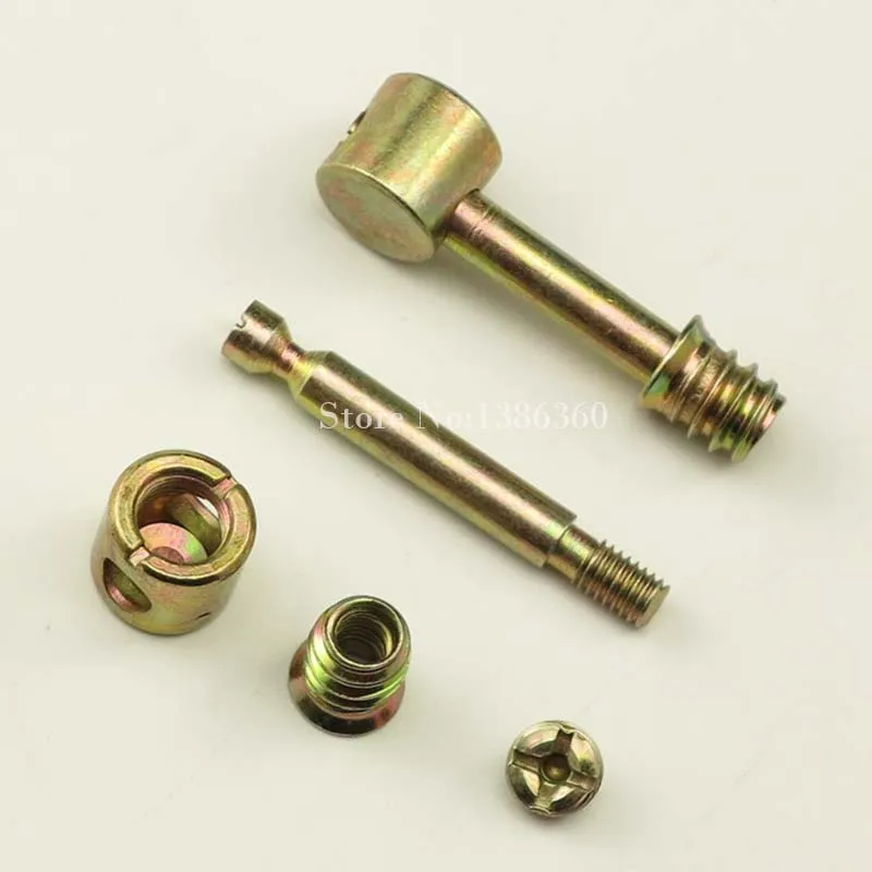 

10PCS M6 53mm Color Plating Iron Nut Bolt Sets Screws Fastenings For Cabinet Wardrobe Cupboard Furniture Accesories CP448