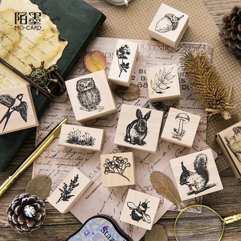 1 шт. деревянные прозрачные штампы история в лесном дубе милые для Scrapbooking