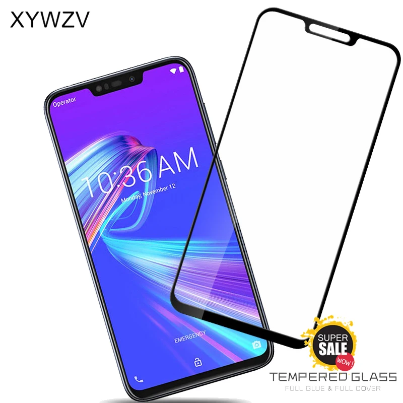 2 предмета в комплекте полный клей покрытие стекло с округлыми рамками Asus Zenfone Max M2