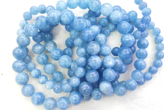

Kyanite Bracelet Moonstone beads Genuine Aquamarine Beryl Gemstone Kyanite Round Ball Bracelet Round blue Jewelry Bracelet 8-16m