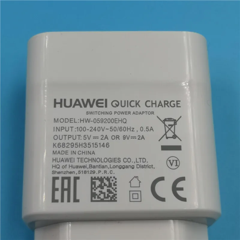 Оригинальный HUAWEI P20 lite зарядное устройство 9V2A Быстрая зарядка настенный дорожный