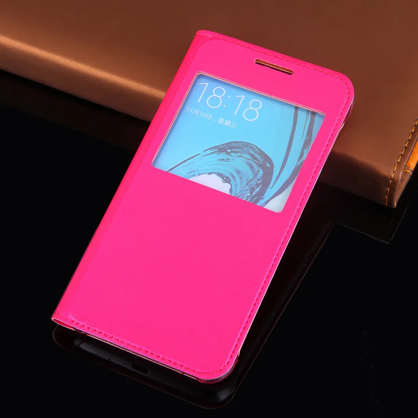 Кожаный чехол-портмоне с откидной крышкой чехол для телефона для samsung Galaxy J3 J 3 6 J32016 SM J320 J320F J320FN SM-J320F SM-J320FN SM-J320F SM-J320H - Цвет: Rose red