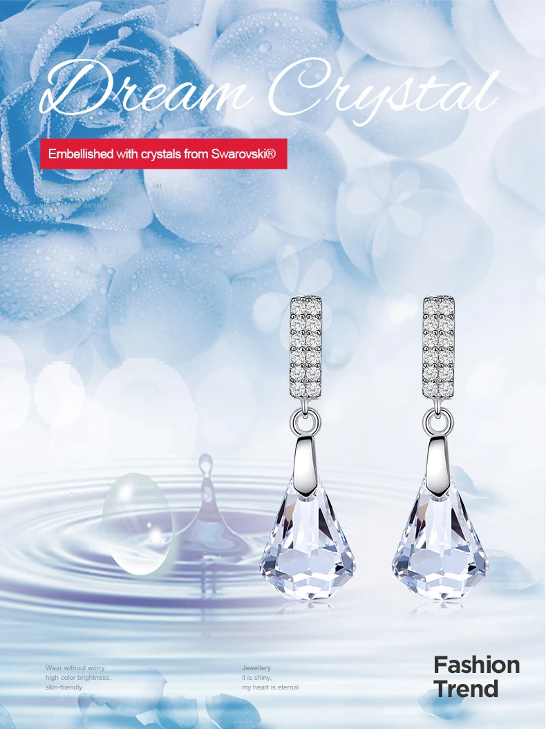 Cdyle 925 пробы серебряные серьги, украшенные кристаллами серьги-капли, ювелирные серьги, геометрические серьги