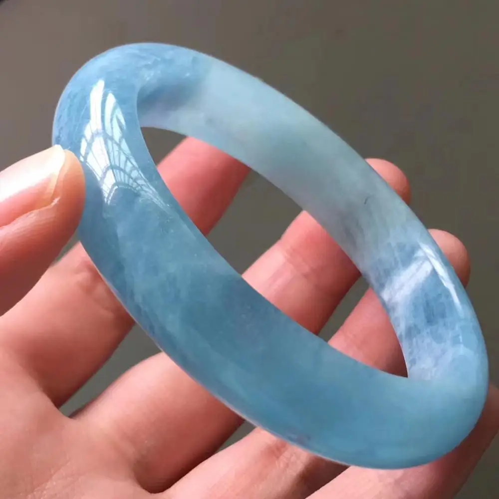 Модный браслет из натурального аквамарина прозрачный синий Морской для женщин