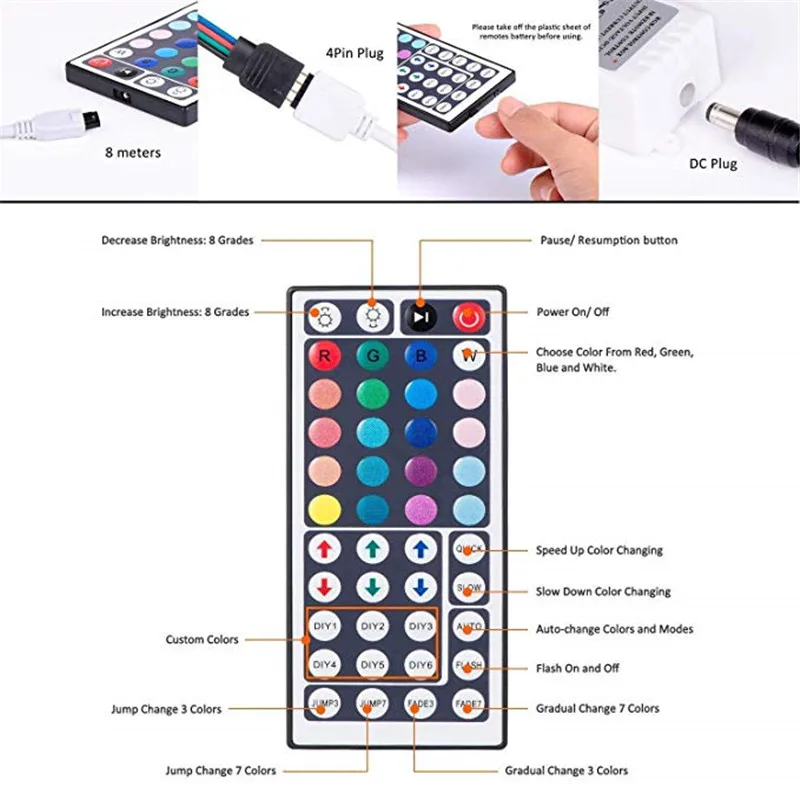 Светодиодный фонарь UltraFire SMD RGB светодиодные светильники tira de luz 5050 10 м 5 LED клейкая