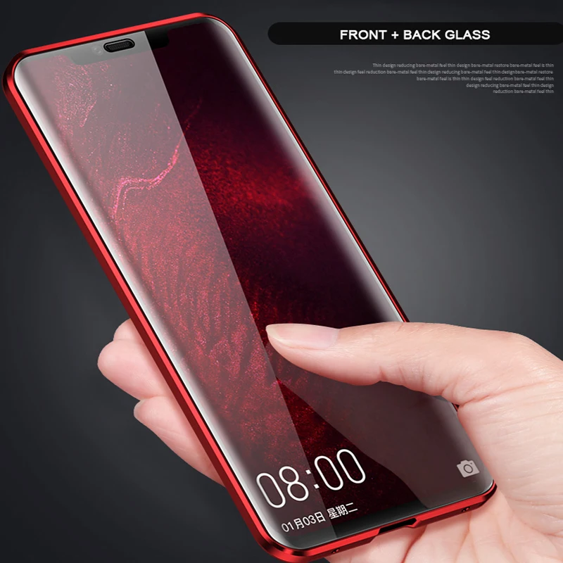 Suntaiho 9H чехол из закаленного стекла для Huawei P30 Pro металлический бампер Mate 20