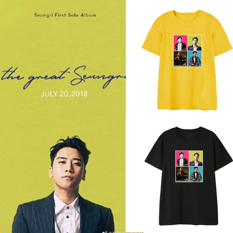 Kpop BIGBANG Топ альбом THE GREAT SEUNGRI летняя футболка с короткими рукавами k pop harajuku топы