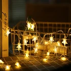 Гирлянда светодиодная, 10203040 светодиодов, в форме звездочек, на батарейках, для праздника, Рождества, вечеринки, свадьбы