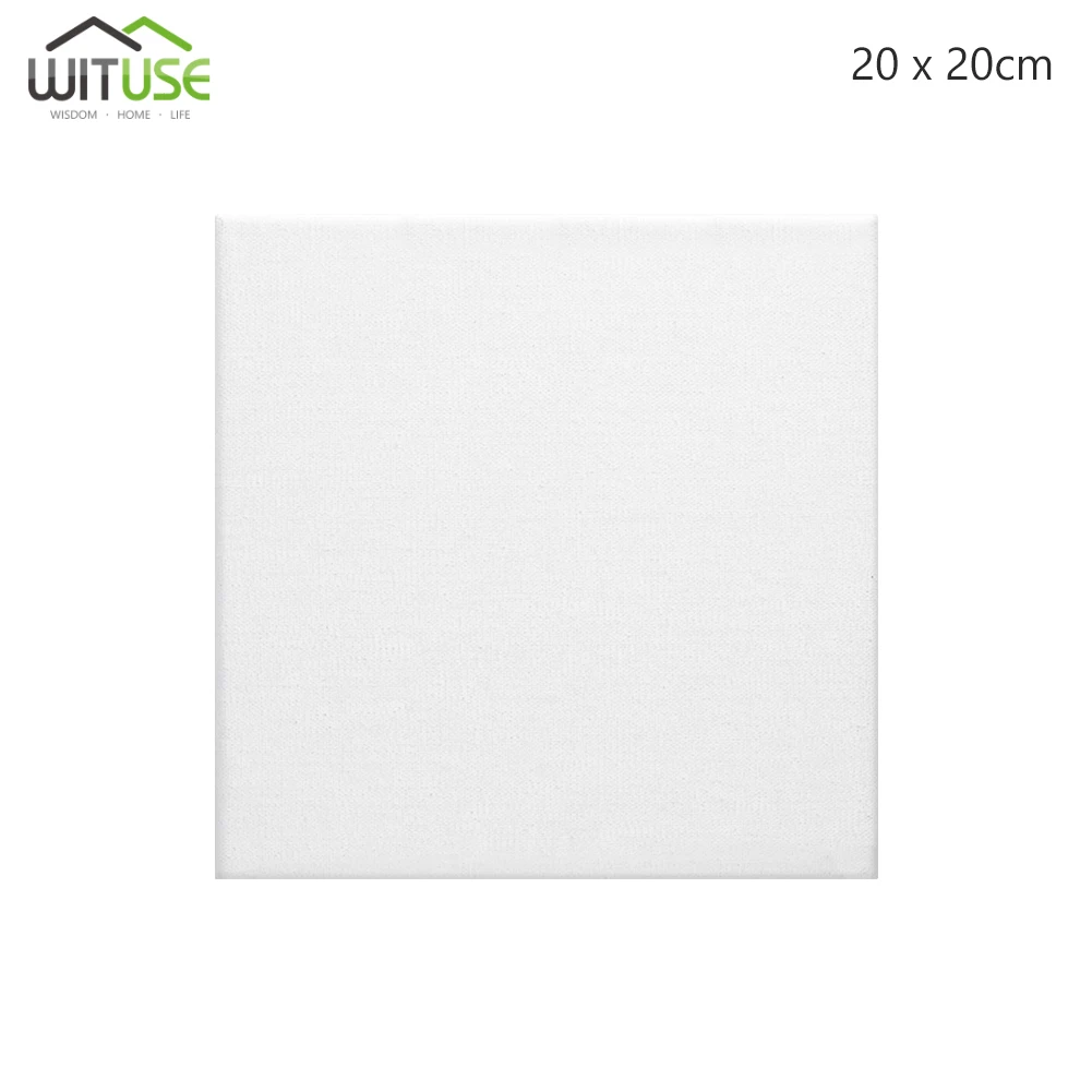 20x20cm 1 шт белый хлопок пустой квадратный холст художника для холста масляной краски DIY деревянная рамка доски для грунтованных масляные, акриловые краски - Цвет: 20x20cm