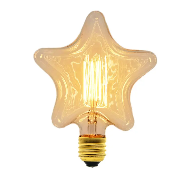 Star 40 Вт/60 W 220V E27 Edison светильник шарик из углеродистой стали катод Эдисон Ретро Винтаж можно использовать энергосберегающую лампу или светодиодную лампочку) ST64/ST58/A19/T45/G80/G95/G125/T300 - Цвет: Star