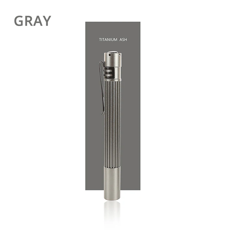 Dark gray body Портативный светодиодный фонарик с зажимом для ручки, нескользящий, водонепроницаемый, алюминиевый сплав, супер яркий мини-фонарь, Питание от 2 батареек AAA - Испускаемый цвет: Dark gray body
