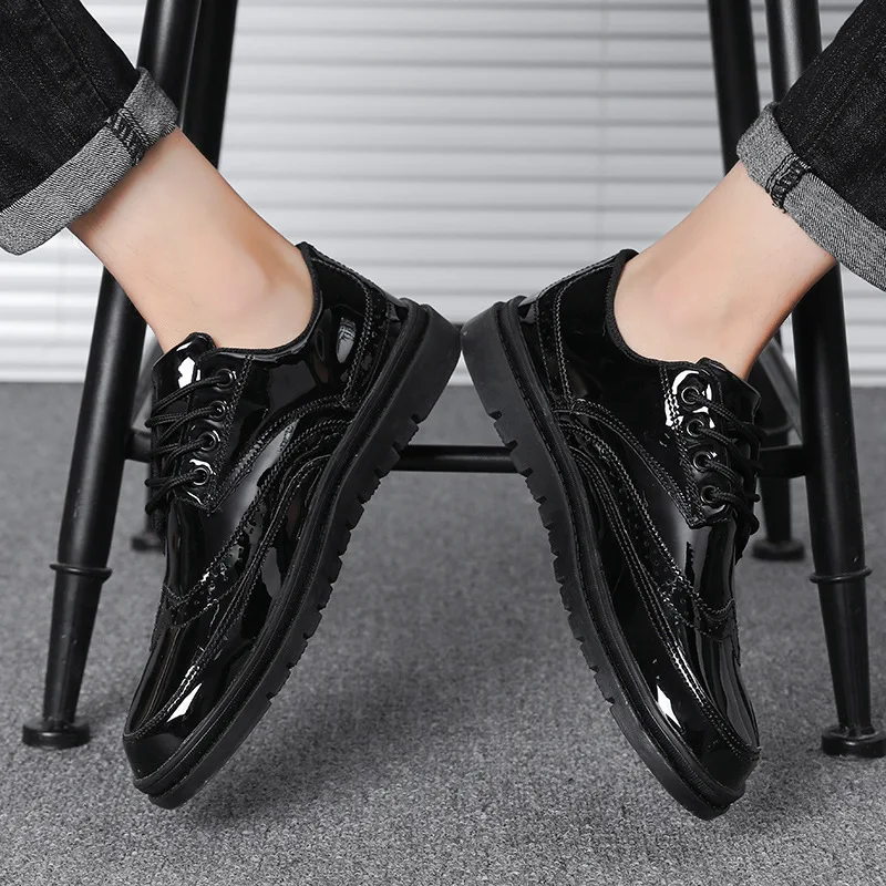 Fashion Men Sneakers Golden Brogue Shoes Flats Oxfords Casual Wedding Flat Platform Sequin |