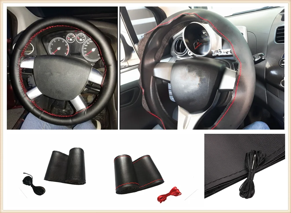 38 см DIY чехол рулевого колеса автомобиля из мягкой кожи Плетеные иголки