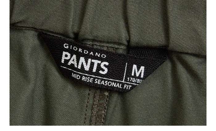 Giordano мужские стрейчевые повседневные брюки из натурального хлопка,с дополнительными карманами по бокам
