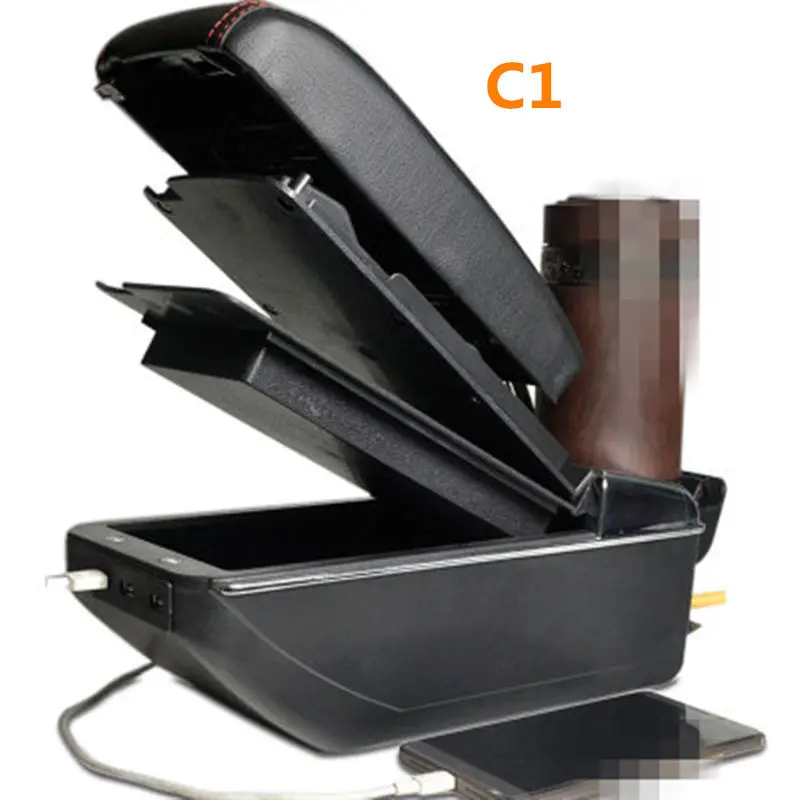 Для Geely LC Cross, GC2-RV, GX2, Emgrand Xpandino, LC, Panda, Emgrand Pandino, GC2, автомобильный модифицированный подлокотник коробка для хранения в сборе - Название цвета: C1