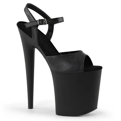 Matt black 20cm Heel Обувь; женские босоножки на платформе; женские летние туфли для стриптиза на высоком каблуке 20 см; цвет красный, черный; Fenty Beauty; обувь с открытым носком и пряжкой на ремешке - Цвет: Matt black 20cm Heel