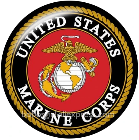 Usmc морская армия стеклянная кнопка оснастки ювелирные изделия DIY круглые фото Кабошоны с плоской обратной стороной DA1298 - Окраска металла: A7558