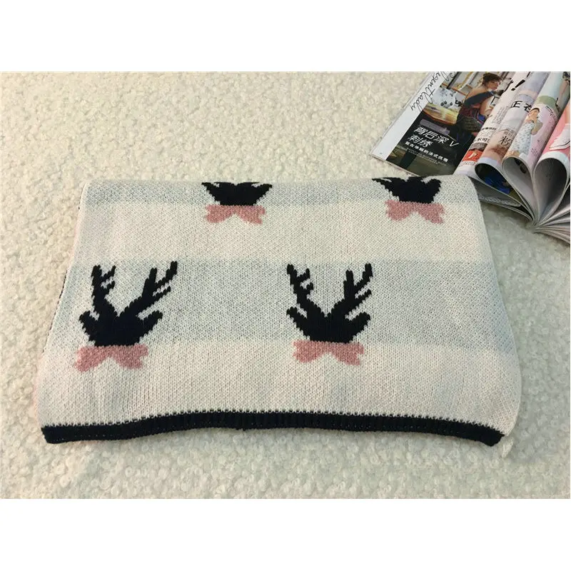 320 Женский вязаный шарф с рисунком оленя акриловая Шерстяная Смесь вязаная шаль