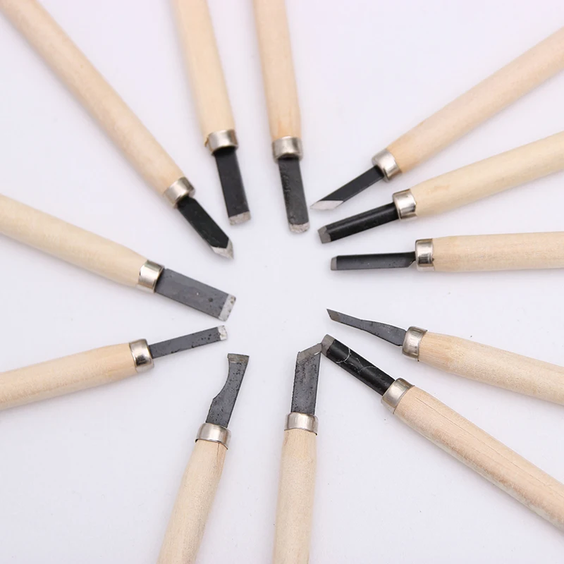 12 шт. набор инструментов для резьбы по дереву|Инструменты изготовления керамики|