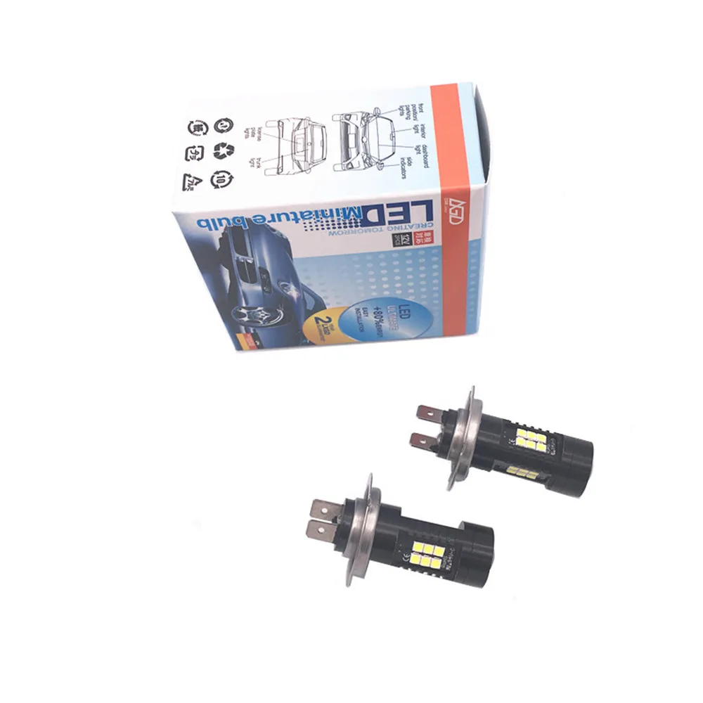

2pcs/lot H7 Lamp Super Bright Car Fog Lights 12V 24V 6000K White Car Driving DRL Daytime Running Light Auto H7 Bulb