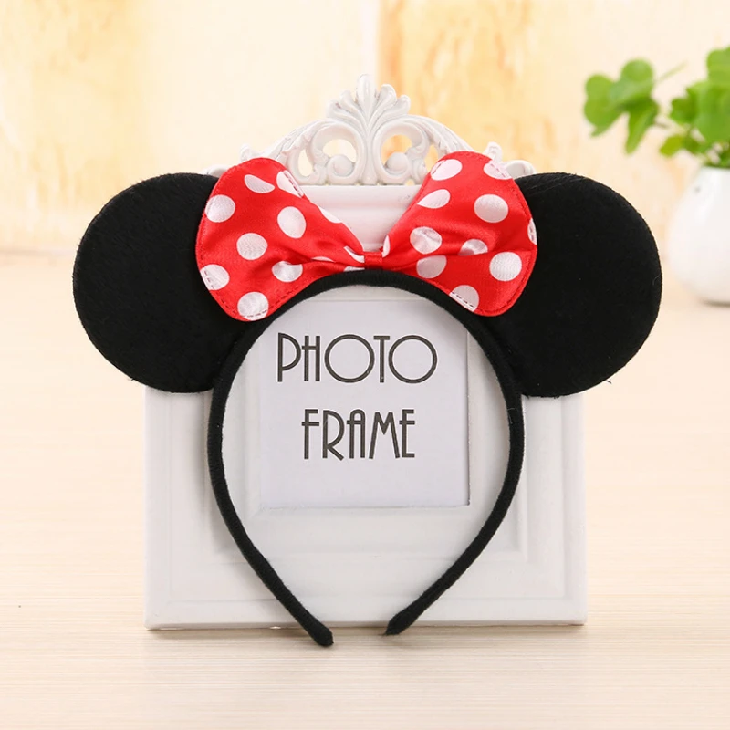 1 шт., милые детские аксессуары для волос с бантиками и ушками Микки Мауса, повязка на голову для мальчиков, Рождественский ободок для дня рождения