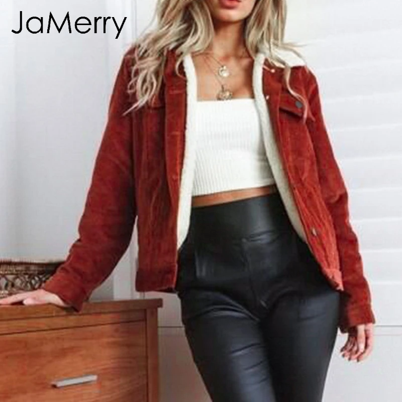 JaMerry модная Зимняя шерстяная Женская куртка пальто ягненка повседневные