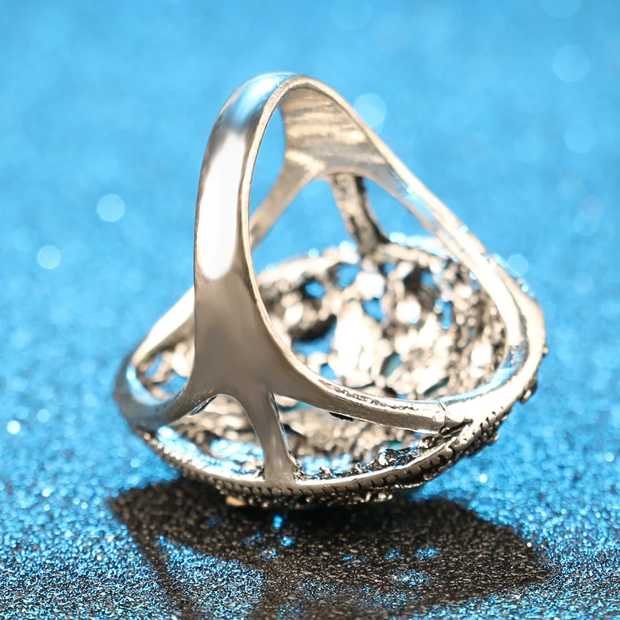 Винтажные кольца для женщин с вырезами в виде капли воды большие цветами