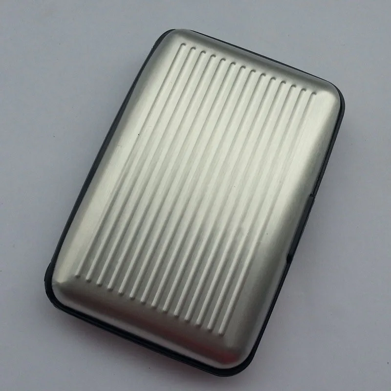 Silver Металлический держатель для кредитных карт, профессиональная защита для ID карт, безопасные кошельки с защитой от дегаузии, блокировка RFID, маленький чехол для карт, контейнер - Цвет: Silver
