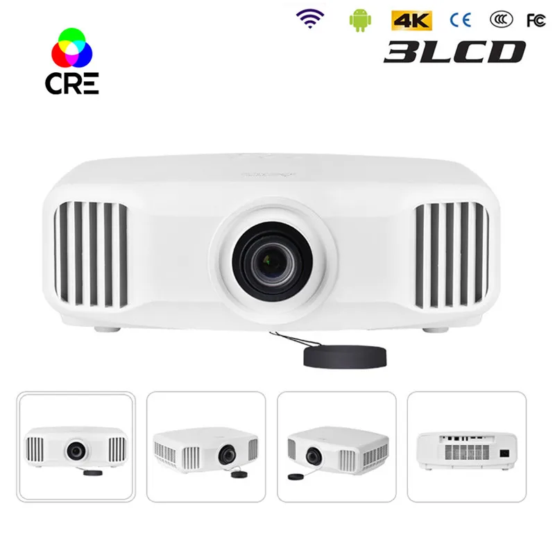 3led + 3lcd 4k Smart (3 ГБ 16 Гб) Android WIFI FULL HD 1080P Портативный светодиодный мини проектор 1920x1080