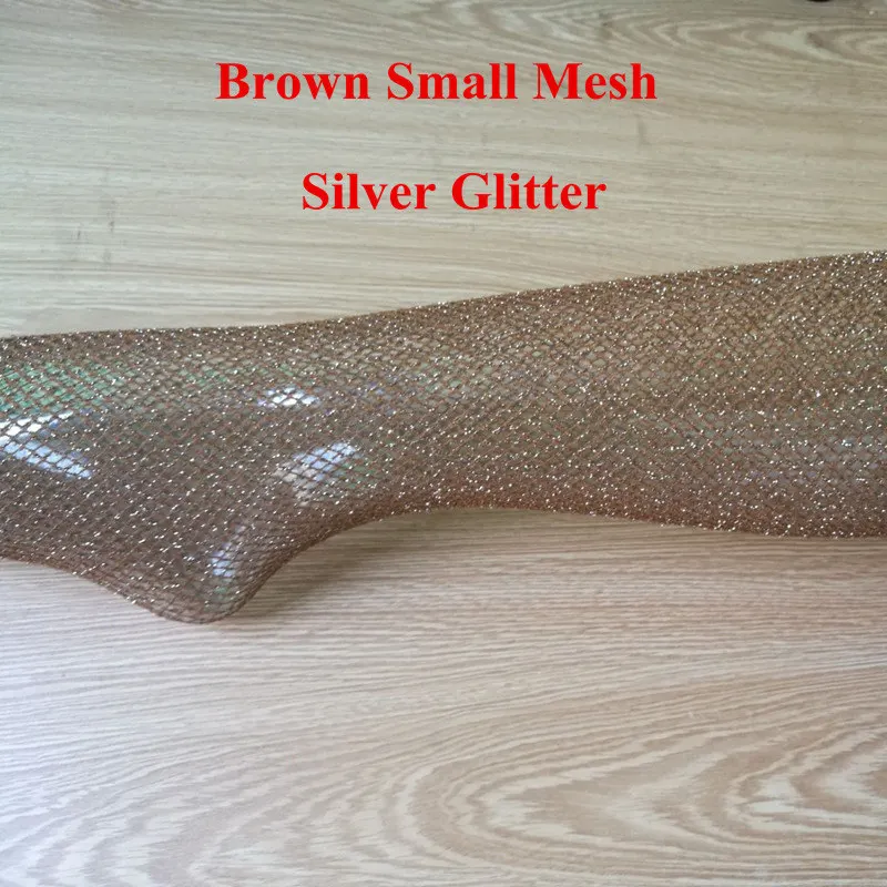 Brown Silver S Модные блестящие ажурные колготки женские сексуальные блестящие чулки сетчатые Колготки Collant Чулочные изделия размера плюс сексуальное женское белье вечерние Medias - Цвет: Brown Silver S