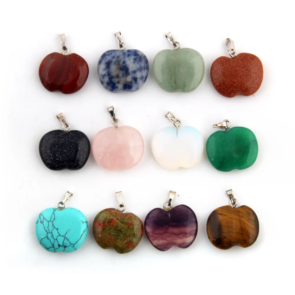 50pcs Natural Stone Apple sharp Hexagonal Charms Beads Chakra Crystal Pendant for Necklace Jewelry Making Women Girls Wholesale |