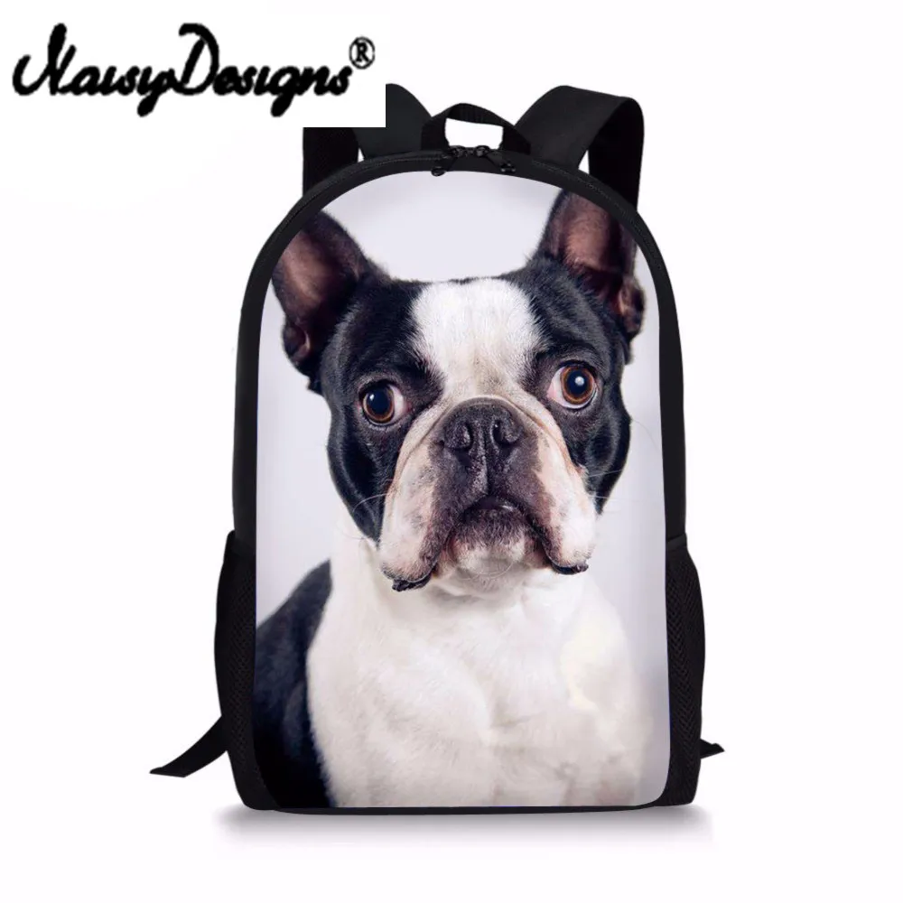 Сумка для начальной школы Boston Terrier Bulldog с принтом школьная сумка подростков