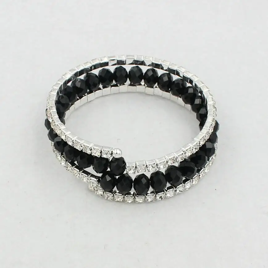 В богемном стиле Модные пляжные черного бисера Полный Стразы Многослойные