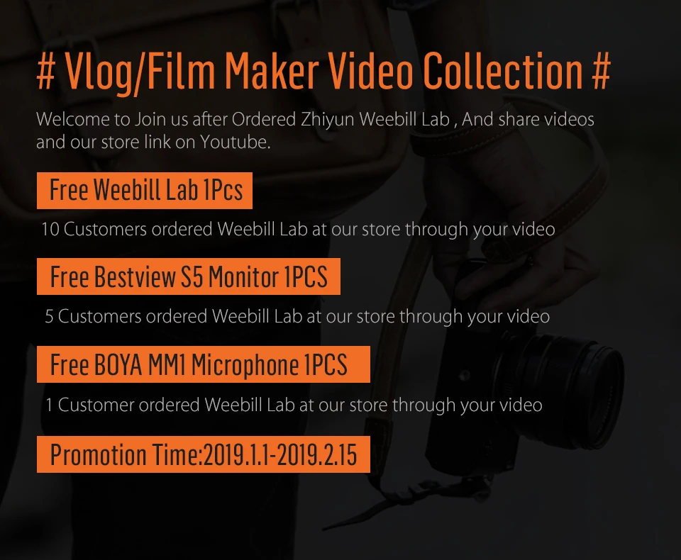 Zhiyun Weebill LAB 3-осевой ручной карданный стабилизатор для беззеркальной камеры sony A7R3 A7S2 A7M3 A6300 A6500 Lumix GH5 PK Crane 3