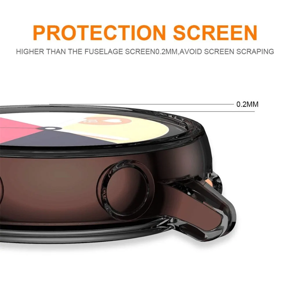 Смарт Аксессуары для Samsung Galaxy Watch Active прозрачный защитный чехол из ТПУ Сменный