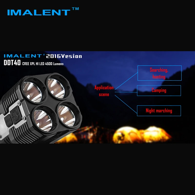 Новый IMALENT DDT40 OLED Intelligence Сенсорный CREE XPL ПРИВЕТ LED Прожектор 4500 Люмен Фонарик с 4 2600