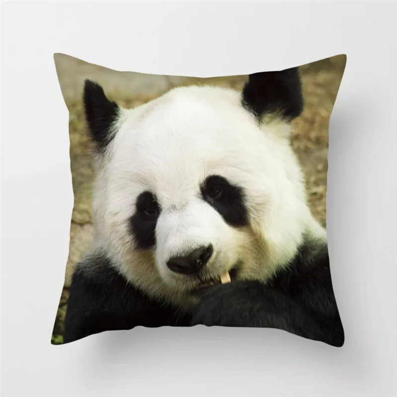 Fuwatacchi Animals Panda Cushion Cover For Sofa Home Decor Photo Pillow National Treasure Decorative Pillowcase 2019 | Дом и сад