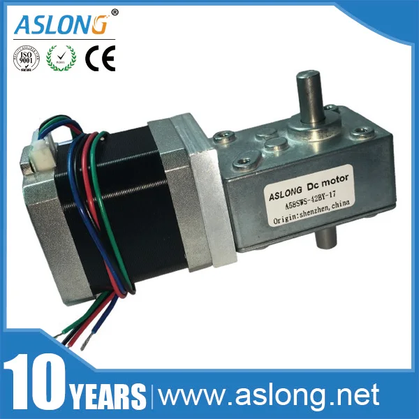 

A58SW-42BYS 12Volt DC Stepping Geared Motor Dual Output Shaft 24V 4-wire Worm Stepper Reduction Motor High Torque Self-locking