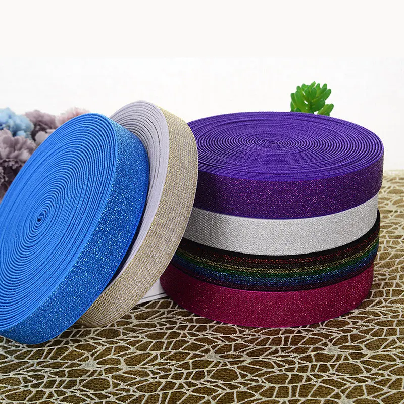 Width 2.5CM / gold and silver elastic band quality durable pants skirt belt car decoration color rubber | Дом и сад