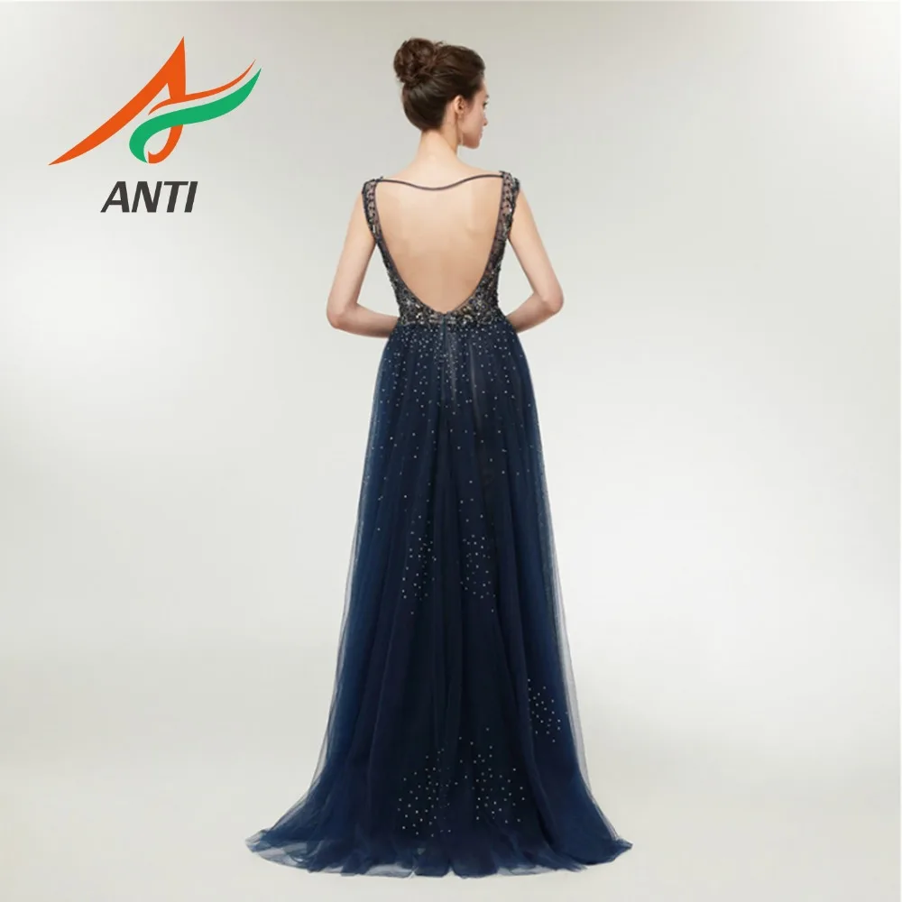 Женское вечернее платье с v образным вырезом и открытой спиной роскошное