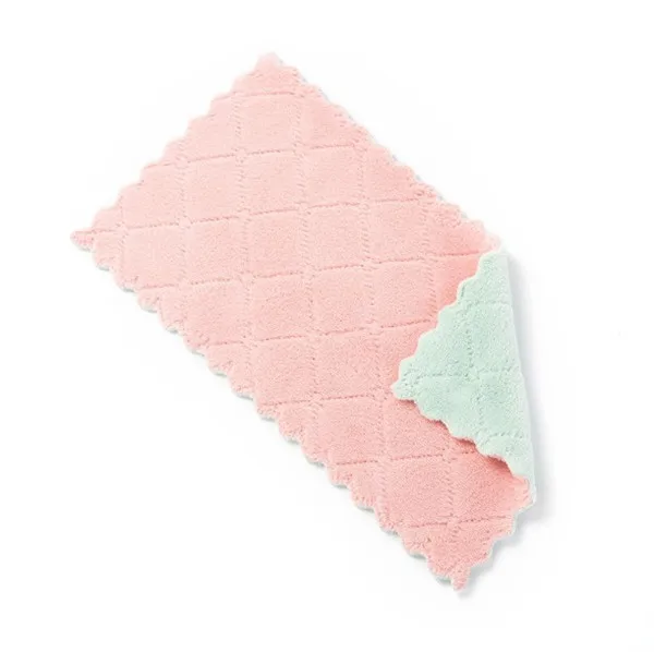 Pink green 2 шт. супер абсорбент микрофибра кухонное блюдо ткань высокая эффективность посуда домашнее полотенце для уборки kichen Инструменты гаджеты cosina - Цвет: Pink green