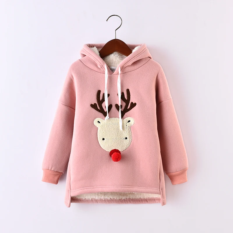 Baby Girl Clothes Hoodie Chritmas Day Elk Cartoon Hoodies Warm Thick Witer Flash Sale | Детская одежда и обувь
