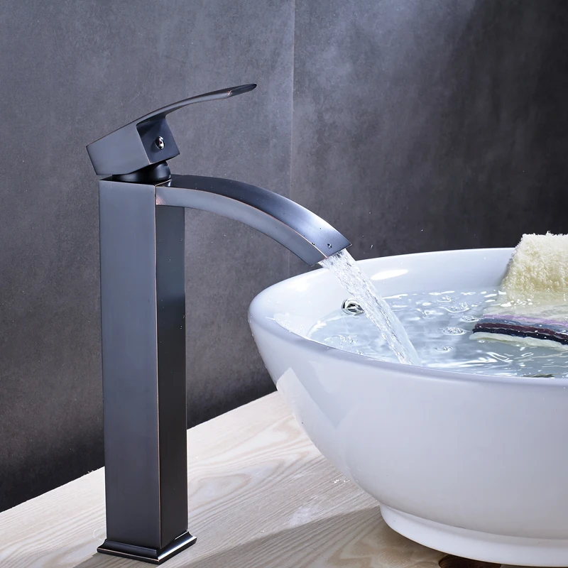 Латунный Смеситель для раковины кран с одной ручкой ванной комнаты квадратный