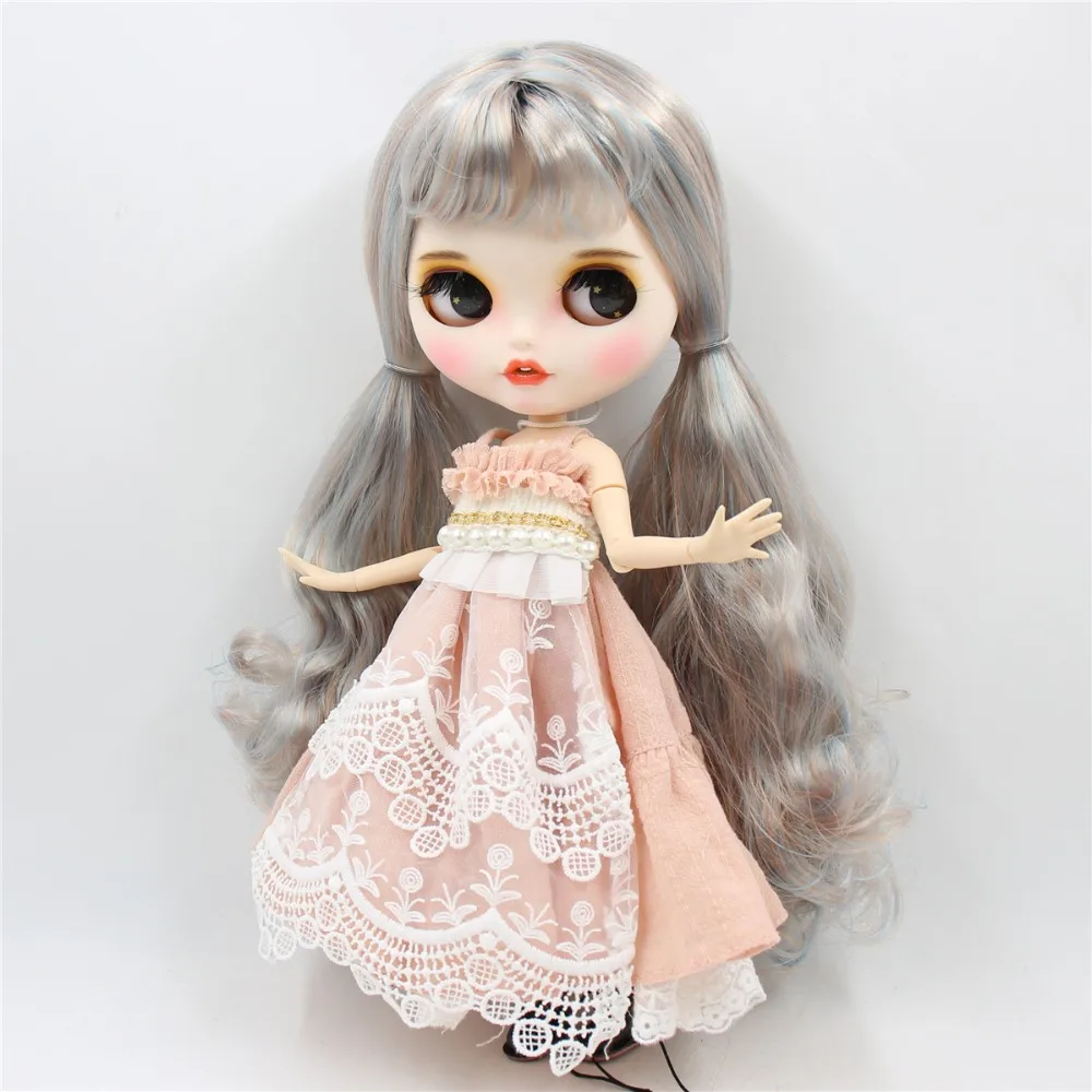 1/6 bjd фабрика blyth кукла синий микс золотые волосы, новое матовое лицо с зубами, белая кожа суставное тело 30 см BL6227/