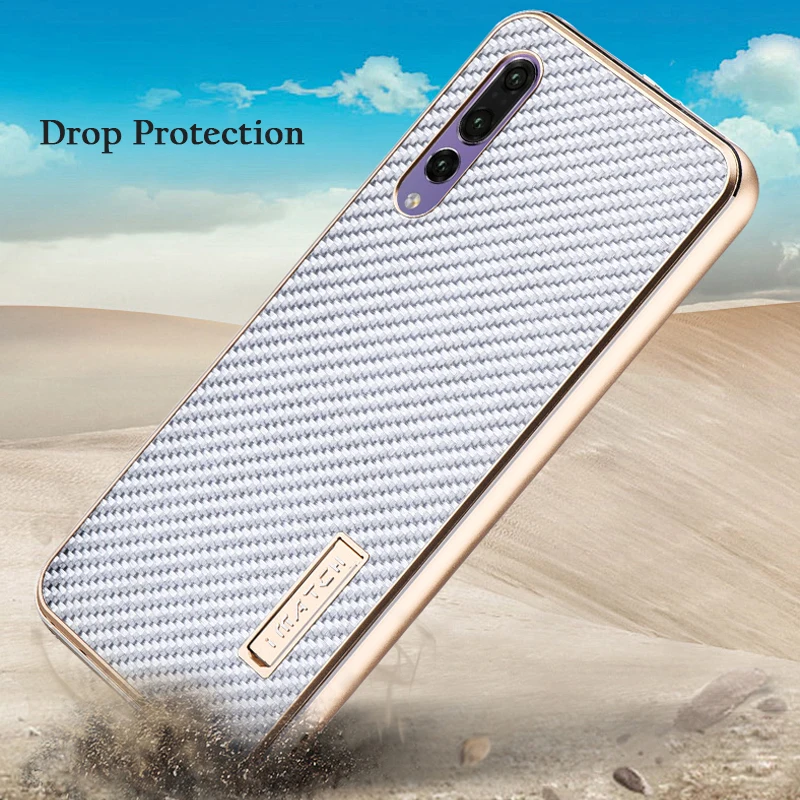 Чехол для huawei P20 Pro из алюминиевого металла+ чехол из настоящего углеродного волокна для huawei P20/P20 Pro, задняя крышка, роскошный жесткий защитный чехол